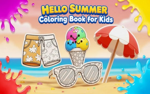 Hello Summer Coloring Book - Free Digital Art Game Online